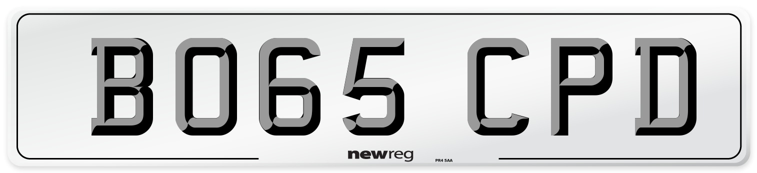 BO65 CPD Number Plate from New Reg